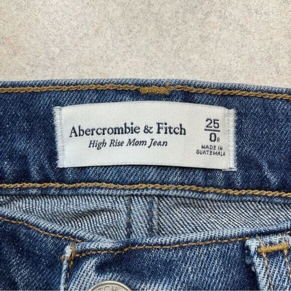 A&F High Rise Mom Jean 25 Regular Ripped Dark Wash‎ - Picture 5 of 8